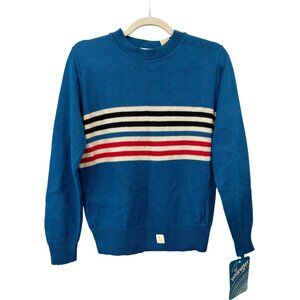 Vintage 80s Wrangler Striped Sweater Size Medium Crewneck Knitwear Deadstock NEW